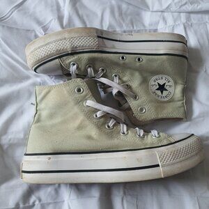 Converse All Star Chuck Taylor Sage Green‎ Sz 8 Sneakers Mint Platform High Top